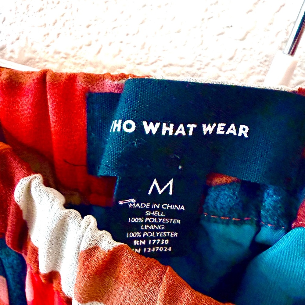 "Who What Wear" Red and Orange Multi Color A-Line Skirt - Picture 3 of 5